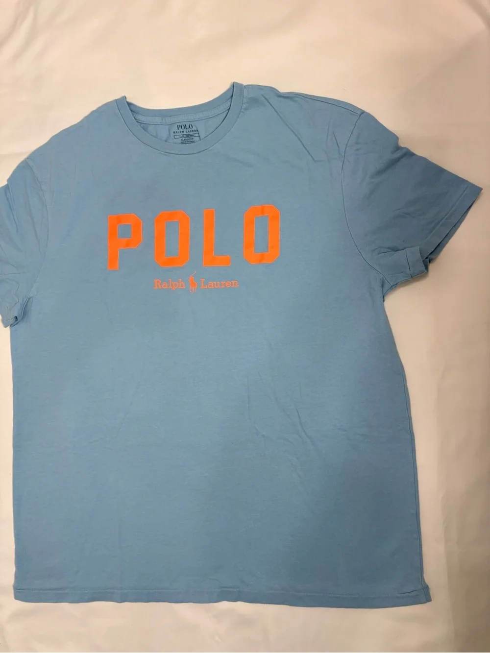 Men’s Blue Polo Ralph Lauren Classic Fit Graphic Short Sleeve Shirt Size L
